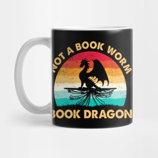 Not A Book Worm Book Dragon Funny Dragons Reading Mug